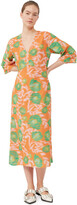 Thumbnail for your product : Ganni Printed Crepe V-neck Dress
