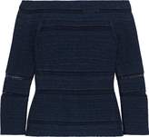 Thumbnail for your product : Herve Leger Off-the-shoulder Crochet-trimmed Metallic Bandage Top