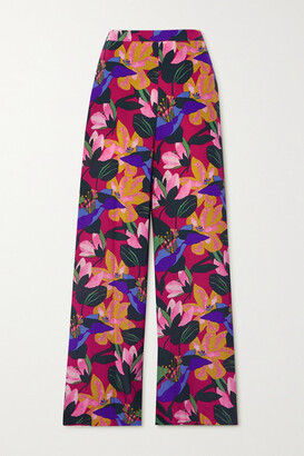 Diane von Furstenberg Pauline Floral-print Silk Crepe De Chine Wide-leg Pants - Pink