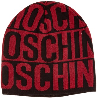 Moschino Studded Wool Beanie in Red Womens Hats Moschino Hats 