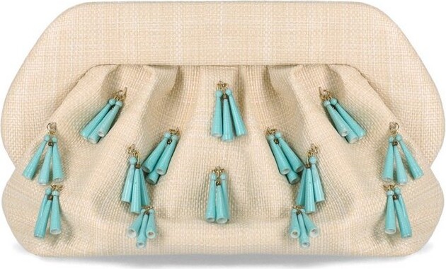 Themoire Emera Paper Fringed Clutch Bag