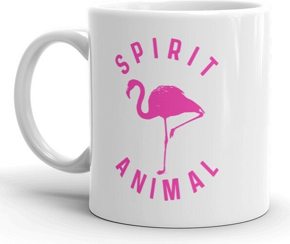 Crazy Dog T-Shirts, Inc. CrazyDogFlamingoSpiritAnimalMugFunnyPinkBirdCoffeeCup-11oz