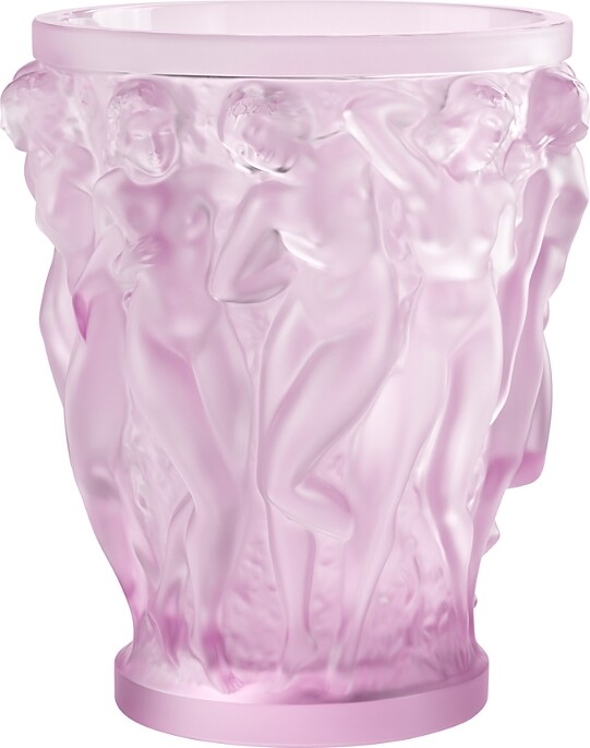Lalique Bacchantes Pink Luster Vase