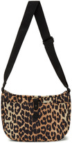 Thumbnail for your product : Ganni Black and Brown Recycled Leopard Print Bag