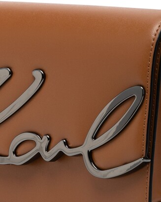 Karl Lagerfeld Paris K/Signature leather crossbody bag