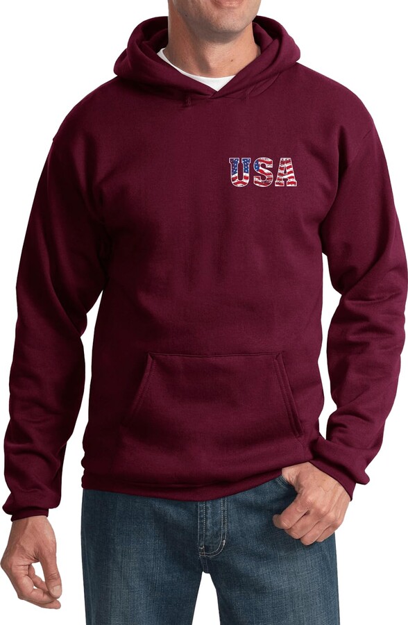 Buy Cool Shirts USA Distressed Chest Print Pullover Hoodie