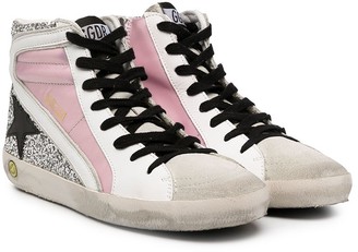 pink sparkly high tops