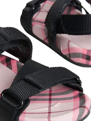 Burberry Kids Ripstop Strap Check sandals