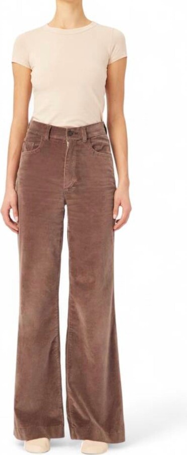 DL1961 - Women's Hepburn Velvet Wide Jean In Pearl Grey