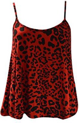 GirlsWalk Women's New Strappy Leopard Skull Rose Printed Camisole Vest Top
