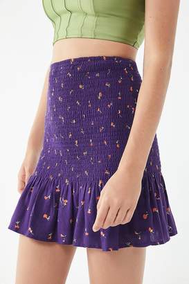Urban Outfitters Tanner Floral Smocked Mini Skirt