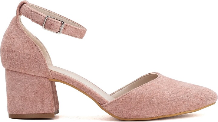 Forever & Always Shoes Rose Gold Marcelle - Dusty Pink Suede Heels