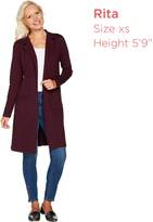 Thumbnail for your product : Denim & Co. Studio by Long Sleeve Collared Duster with Pockets