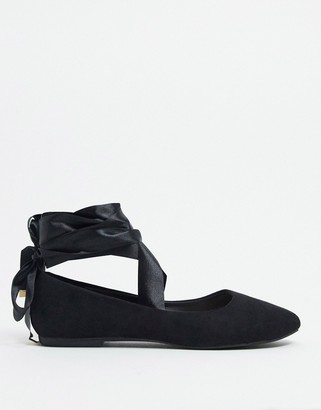 flats with ribbon ankle ties