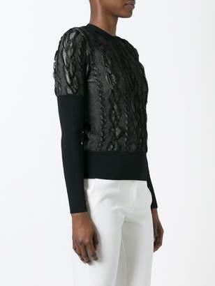 Christian Dior Pre Owned lace overlay jumper