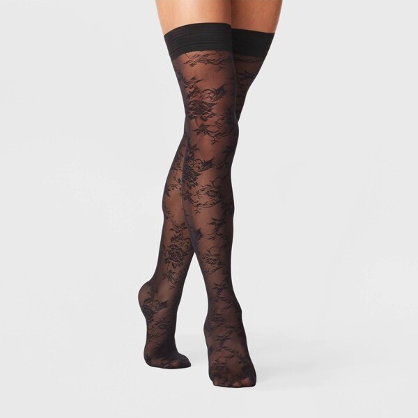 Women's Plus Size Open Fishnet Tights - A New Day™ Black 1x/2x