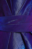 Thumbnail for your product : Lanvin Belted Iridescent-effect Cotton-blend Taffeta Mini Dress