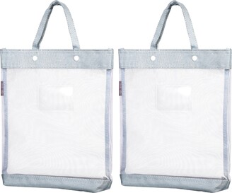Unique Bargains Nylon Document Bag With Handle Mesh Transparent Handbag  Files Tote Pouch For Office Business : Target