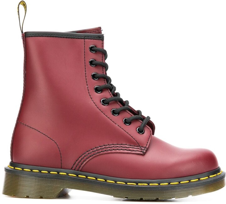 bright red dr martens