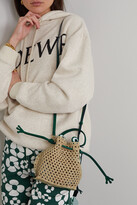 Thumbnail for your product : Anya Hindmarch Frog Embroidered Leather-trimmed Raffia Tote - Neutrals