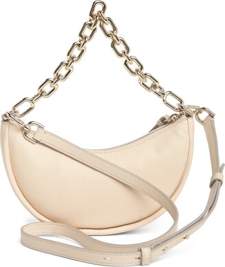 Kate Spade Small Smile Pebbled Leather Crossbody Bag in Natural