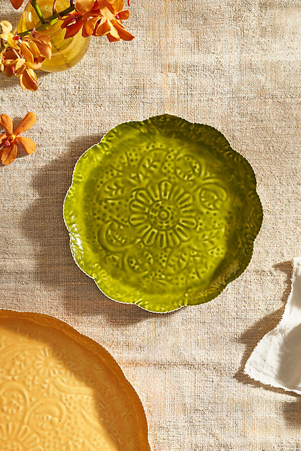 Patterned Enamel Ruffle Tray