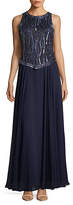 Thumbnail for your product : J Kara Embellished Sleeveless Floor-Length Gown