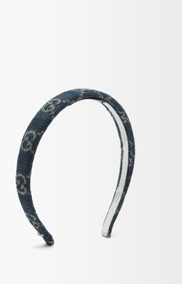 Gucci GG-jacquard Denim Headband - Blue - ShopStyle Hair Accessories