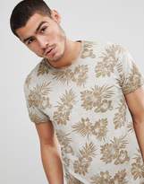Thumbnail for your product : Solid Slub T-Shirt With Tropical Floral Print