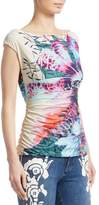 Thumbnail for your product : Roberto Cavalli Printed Cap-Sleeve Top