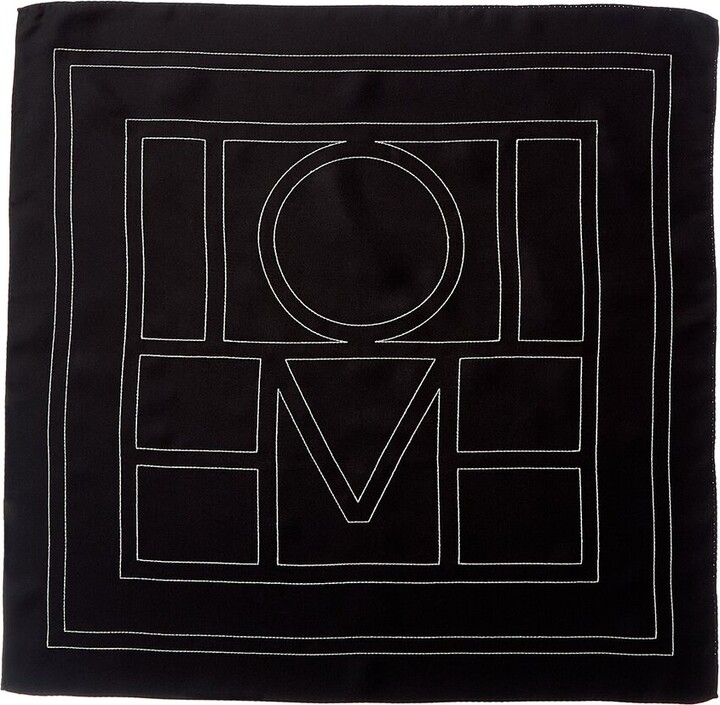 Totême Logo Print Silk Scarf