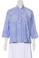 Thumbnail for your product : Oscar de la Renta Long Sleeve Button-Up Blouse