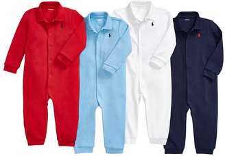 Ralph Lauren Kids Long-Sleeve Button Coverall, Size Newborn-12M