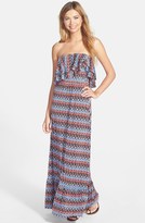 Thumbnail for your product : T-Bags 2073 Tbags Los Angeles Print Ruffle Maxi Dress