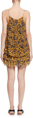 Isabel Marant Brinley Tiered Floral Silk Skirt, Yellow