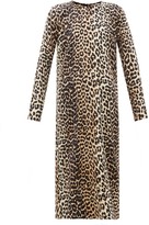 Thumbnail for your product : Ganni Leopard-print Silk-blend Satin Dress - Leopard