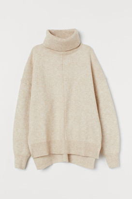 H&M Knit Turtleneck Sweater - Beige