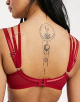 Thumbnail for your product : Curvy Kate Scantilly by Black Magic sheer mesh non padded bra with multi strapping detail in red