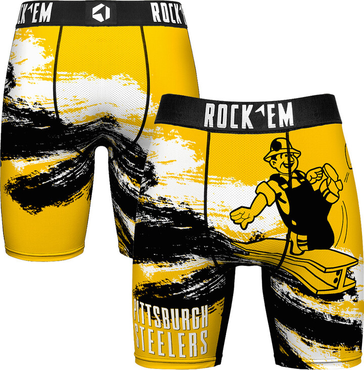 Men's Rock Em Socks Pittsburgh Steelers Gridiron Classic Paint Boxer Briefs