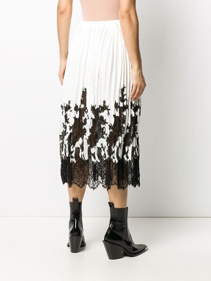 Ermanno Scervino Floral-Lace Pleated Skirt
