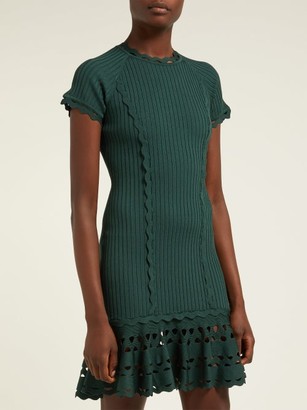 Jonathan Simkhai Cut-out Hem Stretch-knit Dress - Dark Green