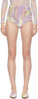 Thumbnail for your product : Emilio Pucci Purple Velvet Vortici-Print High-Waisted Shorts