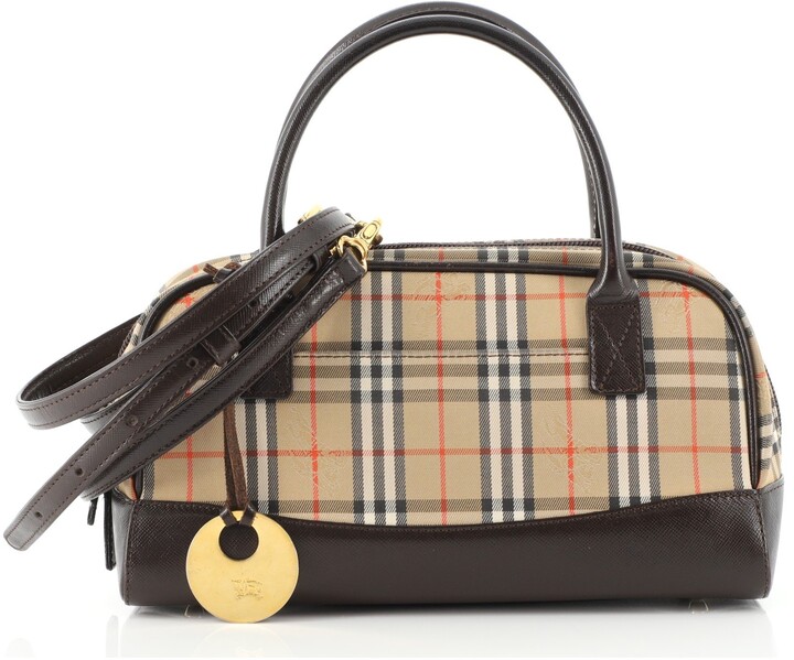 Burberry Vintage Bowling Bag Horseferry Check Canvas Small - ShopStyle