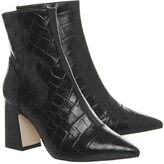 Thumbnail for your product : Office Alto Pointed Block Heels Black Croc Leather