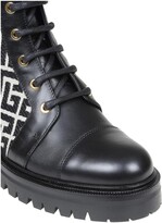 Thumbnail for your product : Balmain Ranger Boot In Leather And Fabric With Monogram