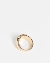 Thumbnail for your product : ASOS DESIGN ASOS DESIGN Curve ring in green and pink checkboard design in gold tone