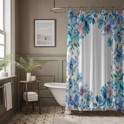 Subtle Floral Patterns - 1 Piece Standard Shower Curtain