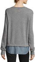 Thumbnail for your product : Current/Elliott The Detention Sweatshirt, Heather Gray/Chambray