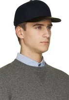 Thumbnail for your product : Rag and Bone 3856 Rag & Bone Navy Wool & Leather Cap