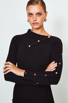 Thumbnail for your product : Karen Millen Button Detail Envelope Neck Knitted Dress
